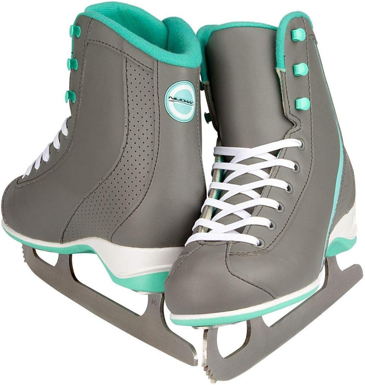 Nijdam Damen Kunstlauf Schlittschuhe Softboot grau-mintgrün Gr.41