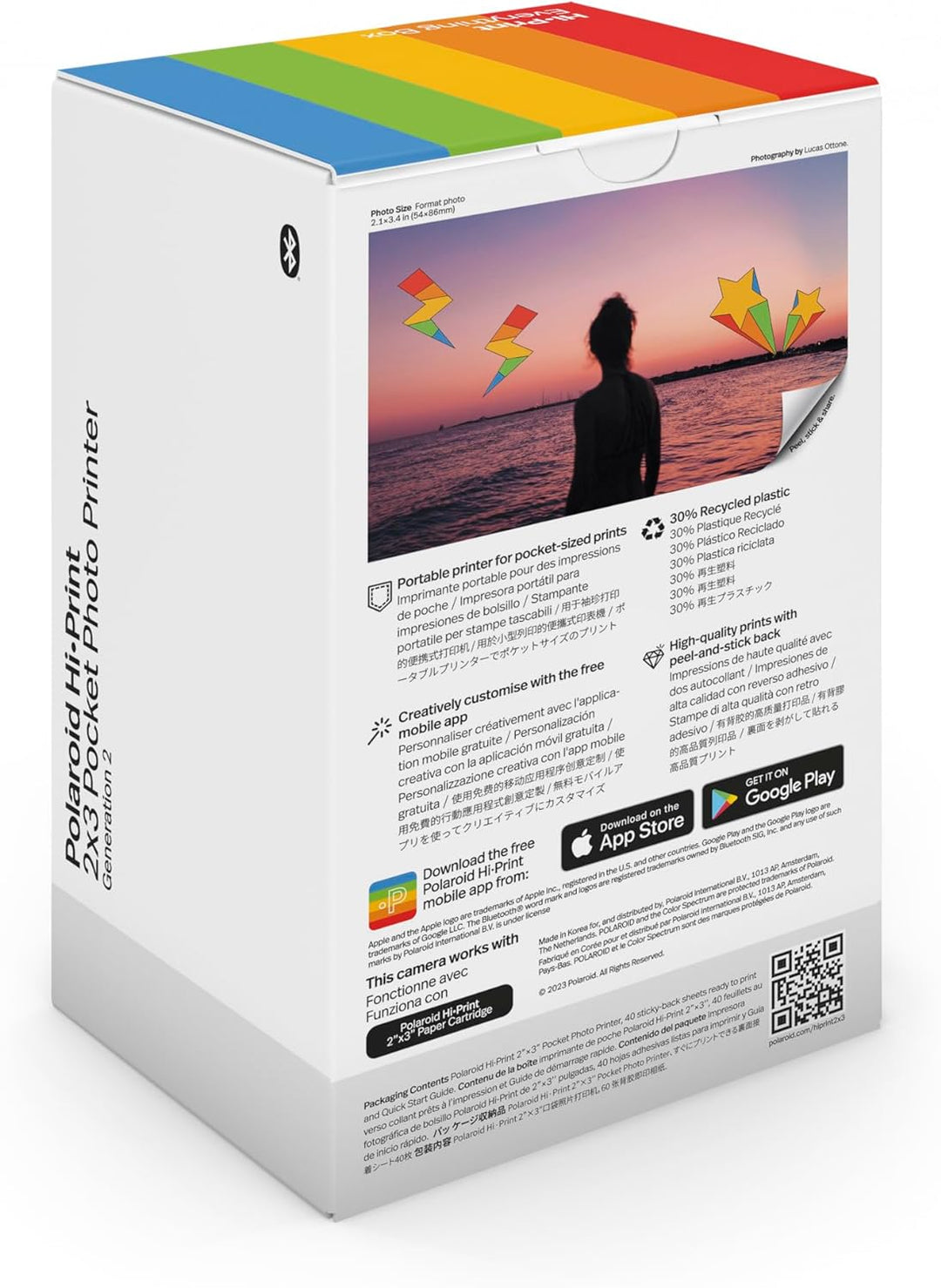 Polaroid Bundle Hi-Print+Paper - 2nd Generation - Bluetooth-verbundener 2x3 Pocket Photo- und Dye-Su