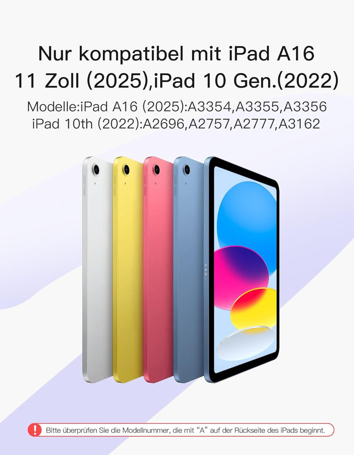 Inateck Hülle mit Tastatur für iPad 10 Generation,Tastatur mit Touchpad für iPad 10th Gen 10,9 Zoll