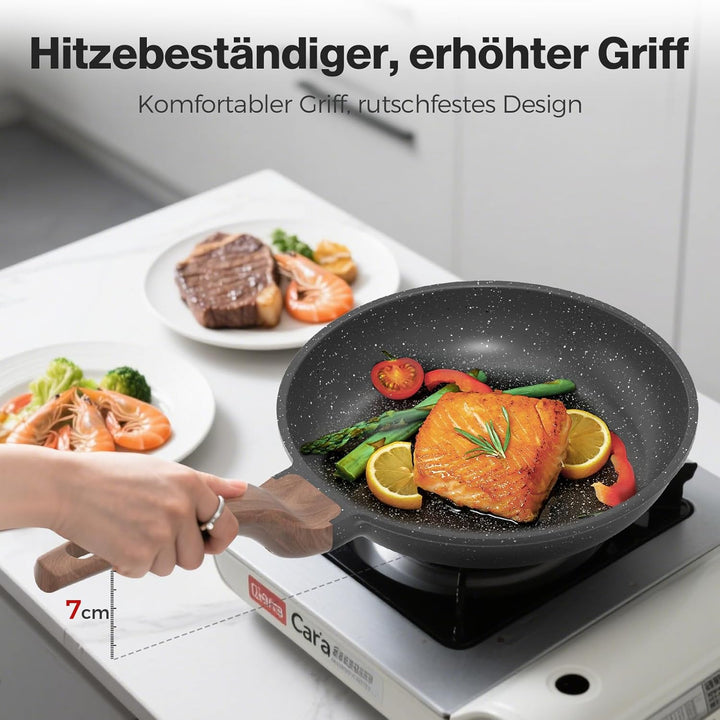 YASHE Bratpfanne mit Antihaftbeschichtung, 20 cm, Pfanne mit Granitbeschichtung für Eier, Pfannkuche