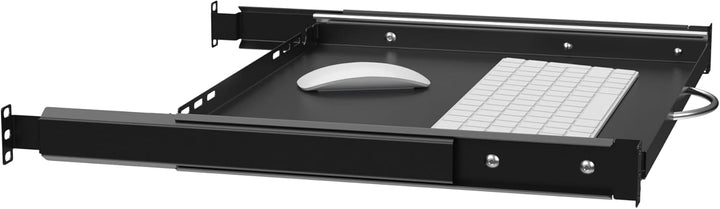 19" Ausziehbarer Regalboden für Tastatur und Maus, 350mm, schwarz RSR19-1U-350B-KM