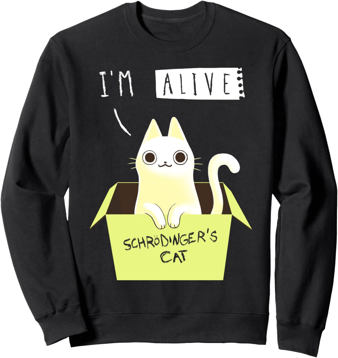 Cute Schrödinger's Cat Alive and Dead Sweatshirt