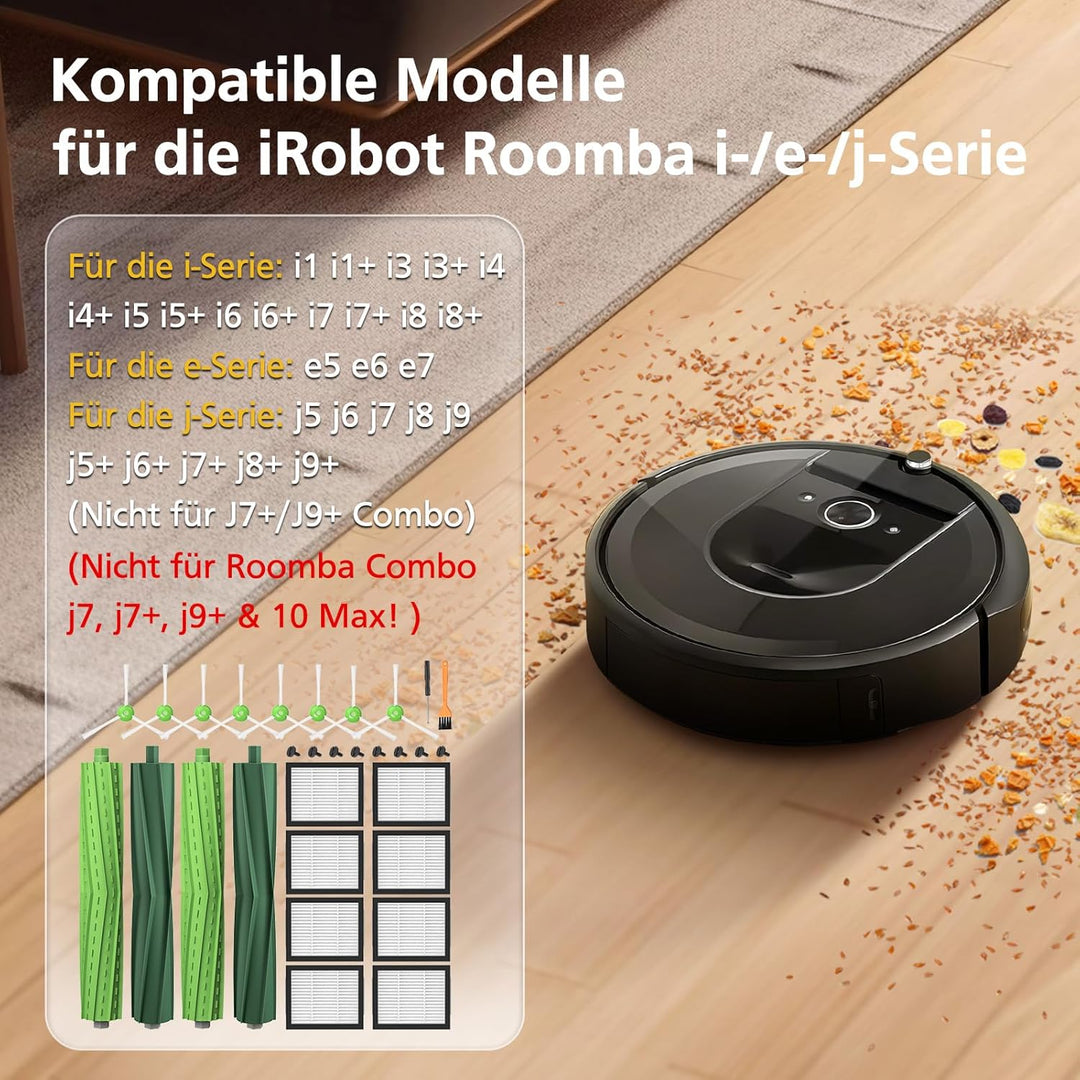 22 Stück Zubehör für iRobot Roomba i7 i7+ j7 j7+/Plus i3 i3+ i4 i4+ i6 i6+ i8 i8+ E5 E6 E7 Staubsaug
