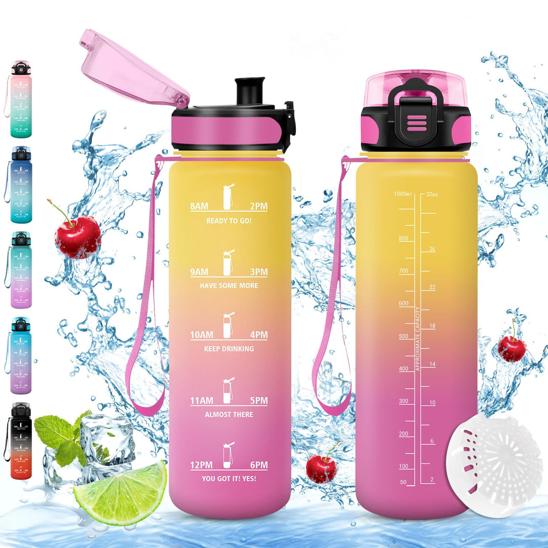 Vikaster Sport Trinkflasche, 500ml/1000ml/1500ml BPA-frei, Auslaufsicher, Kohlensäure Geeignet, für