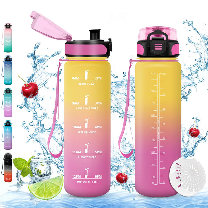 Vikaster Sport Trinkflasche, 500ml/1000ml/1500ml BPA-frei, Auslaufsicher, Kohlensäure Geeignet, für