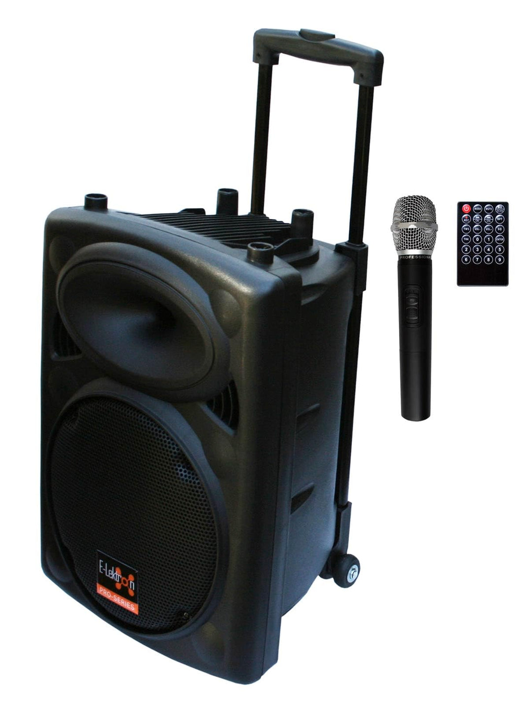 Mobile PA Sound Anlage Akku-MP3-USB-SD inkl. Funkmikrofon 500W Soundsystem E-Lektron EL25-M