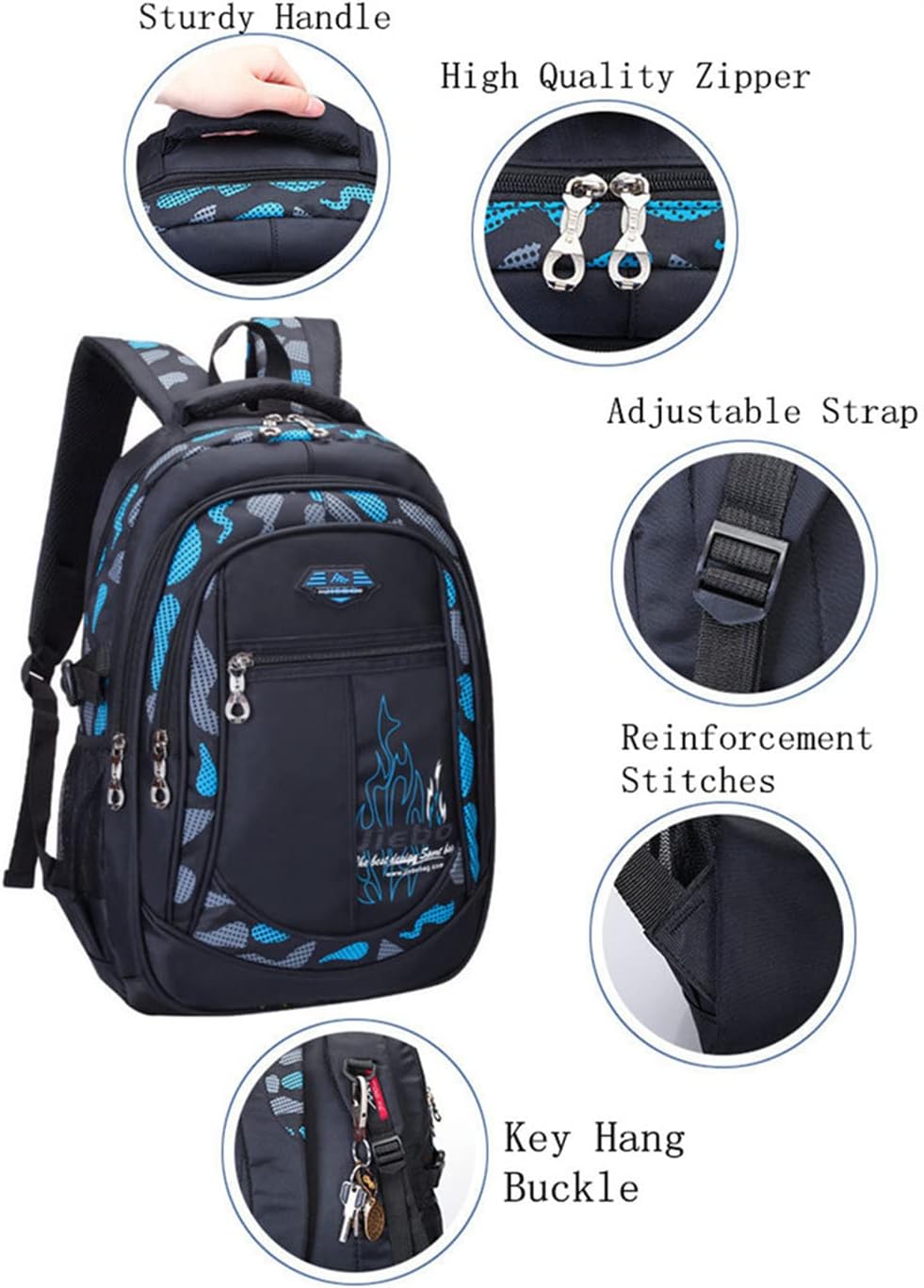 Jungen Schultasche Teenager Schulrucksack Jugendliche Rucksack Schule Daypacks Kinder Gross Schulran