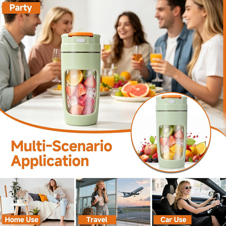 Tragbarer Mini-Mixer kabellos, wiederaufladbar, 500 ml Becher mit auslaufsicherem Deckel, zerkleiner
