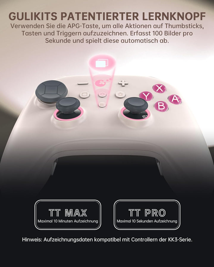 GuliKit TT Wireless Controller für PC, Android, iOS, Switch 1/2, TMR Joysticks, Aufweckfunktion und