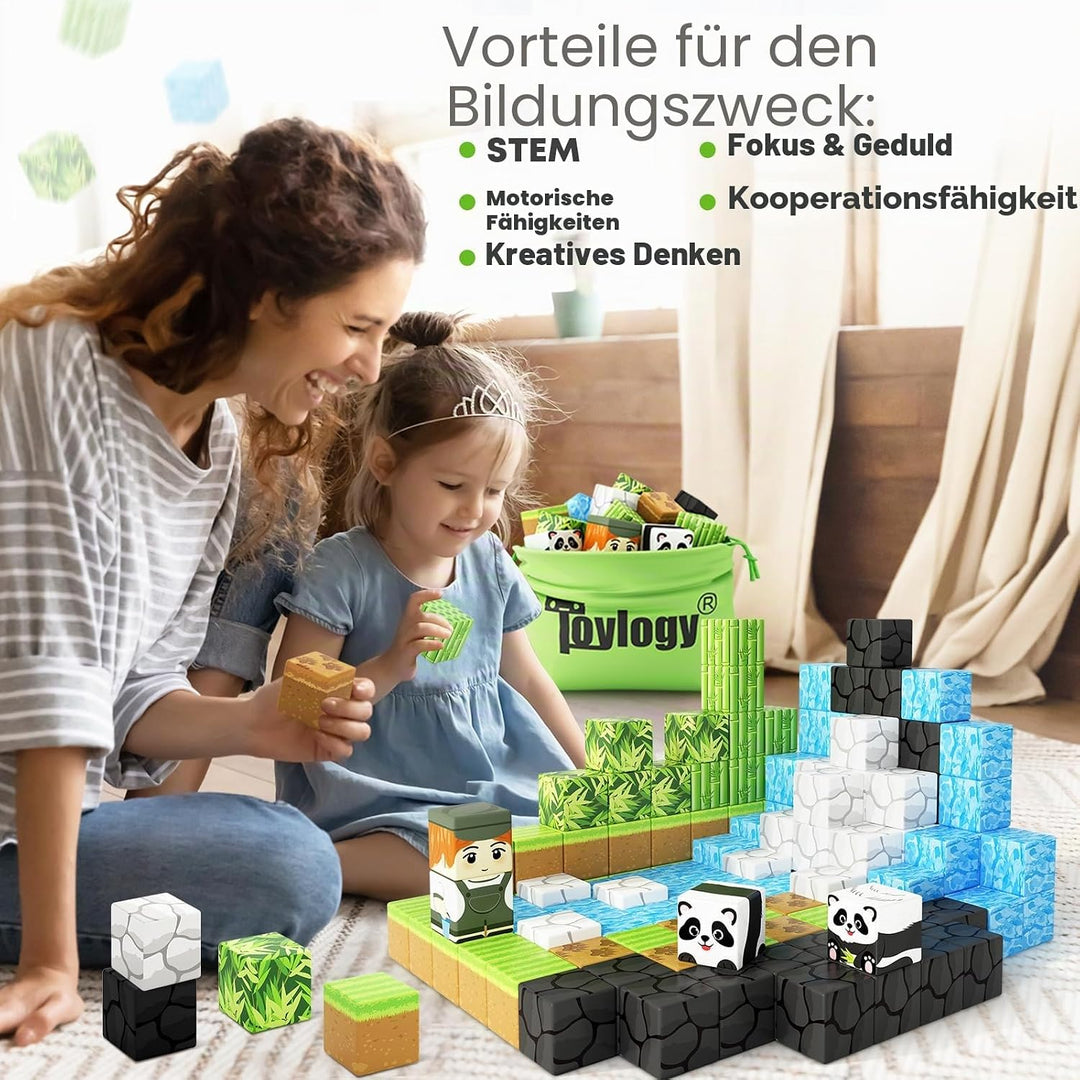 Magnetische Bausteine - Build Mine Magnete Welt Set, Magnet Panda magnet bausteine Magnetspiel für K