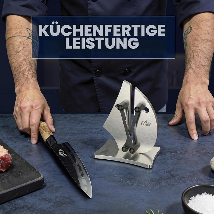 VN3 Professioneller Messerschärfer | 3-Aktions-stromlinienförmiges Segelboot-Design für müheloses Me