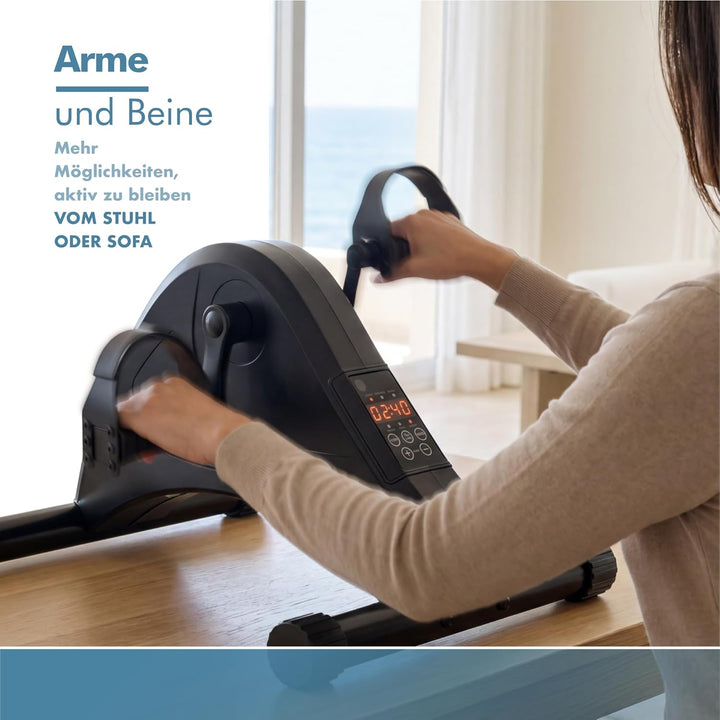 PORTENTUM Pedaltrainer für Senioren elektrisch motorisiert – 12 Geschwindigkeiten und Fernbedienung