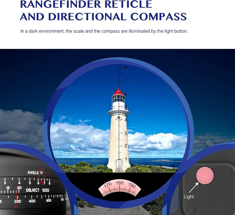 Aomekie Fernglas mit Nachtsicht Entfernungsmesser und Kompass 7X50 Militär Fernglas Marine BAK4 FMC