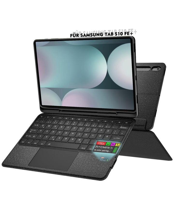 Doohoeek Tastatur Hülle mit LCD-Display für Samsung Galaxy Tab S10FE+ Plus 13,1 Zoll, Abnehmbare Blu