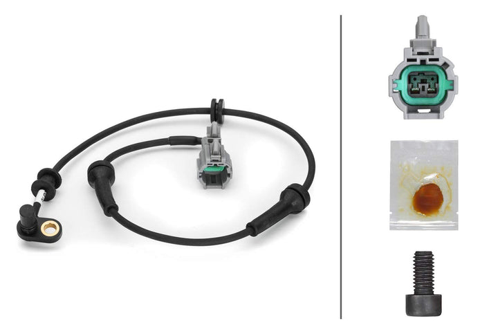 HELLA 6PT 014 494-581 Sensor, Abgastemperatur - 2-polig - geschraubt - Kabel: 410mm
