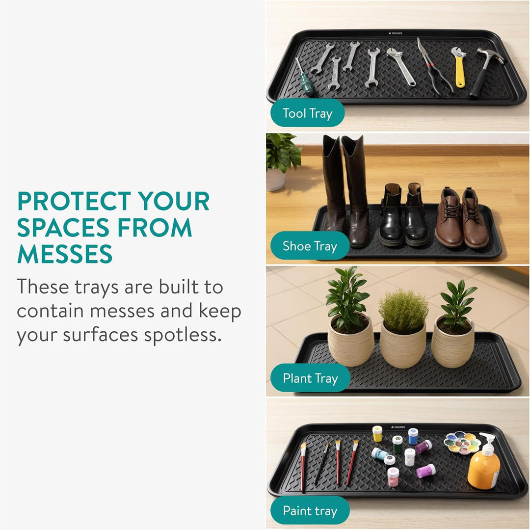 Navaris 3er Set XL Schuhablage Schuhabtropfschale - Schuhmatte Abtropfmatte - Abtropfmatte Schuhe -