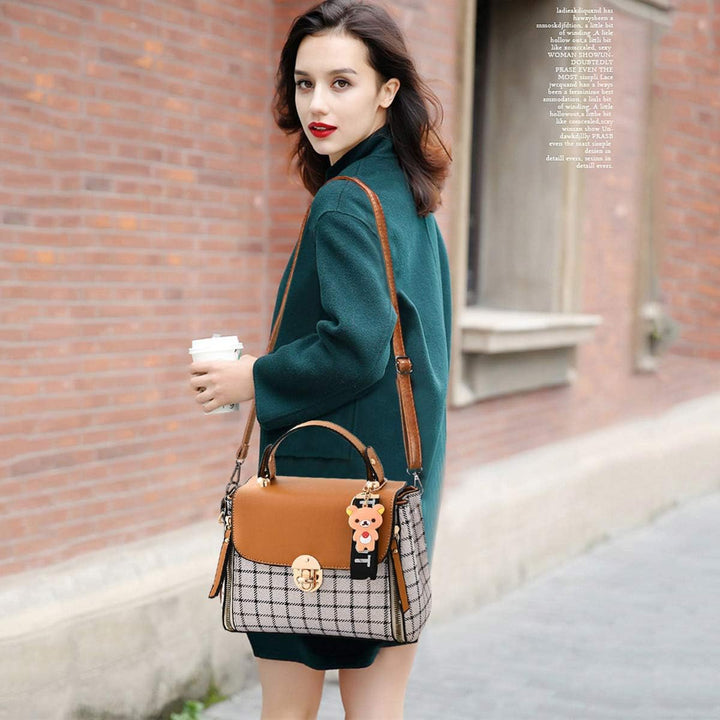 NICOLE&DORIS Handtaschen für Damen Niedliche Umhängetasche Mädchen Reissverschluss Handtasche PU Led