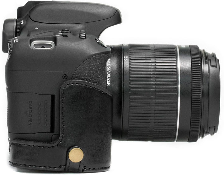 MegaGear MG527 Leder Kameratasche für Canon EOS 750D / Canon EOS 760D Kamera mit 18-200 (T6i, T6s) K