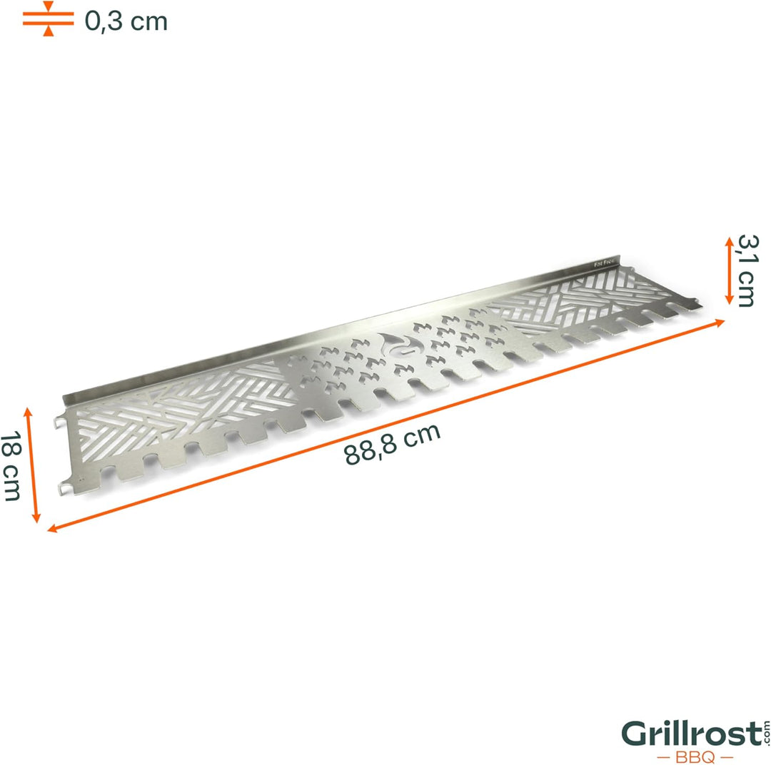 Grillrost.com Das Original Edelstahl Multistation | Warmhalterost für Burnhard Fat Fred | mit Drumst