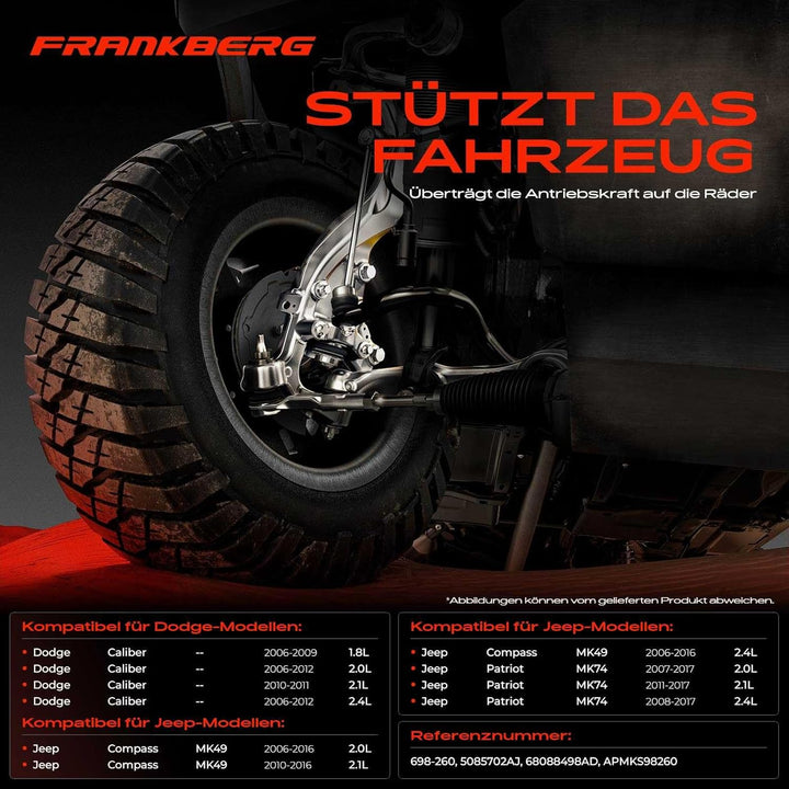 Achsschenkel Radaufhängung Vorne Rechts für Caliber Compass MK49 Patriot MK74 1.8L 2.0L 2.2L 2.4L 20