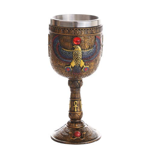 Ancient Egyptian Winged Horus Falcon Ceremonial Chalice Cup 210ml Wine Goblet