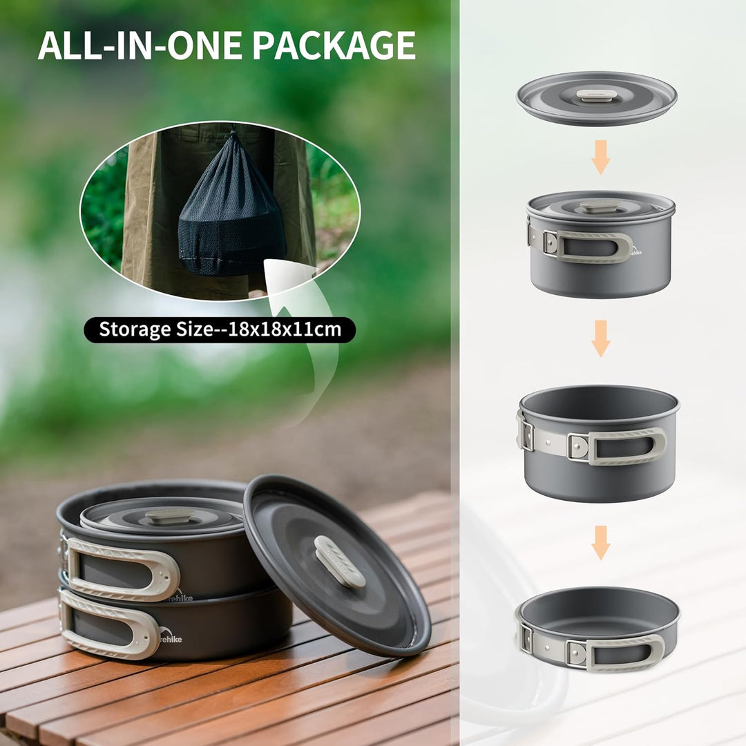 Naturehike Camping Topfset Geschirr Kochgeschirr Set Kochtopf für 2-7 Personen Zum Camping Outdoor W
