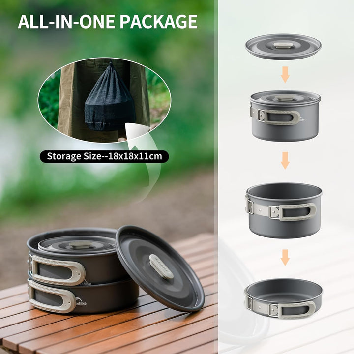 Naturehike Camping Topfset Geschirr Kochgeschirr Set Kochtopf für 2-7 Personen Zum Camping Outdoor W