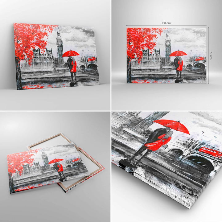 Bilder auf Leinwand 100x70cm Leinwandbild London Architektur big ben Gross Wanddeko Bild Schlafzimme