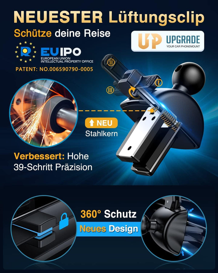 VANMASS Handyhalterung Auto [2022 Upgrade Saugkraft] Handy Halterung Auto Lüftung & Saugnapf Univers