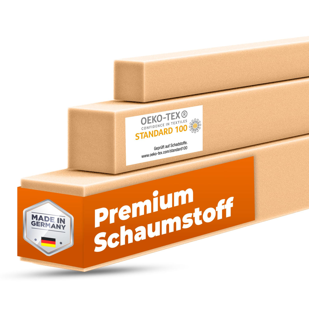 saarschaum • Schaumstoffstreifen Matratzenverlängerung • Schaumstoff Zuschnitt • Bett Lückenfüller •