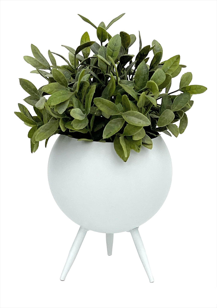 DanDiBo Blumenhocker Metall mit Topf Weiss 19 cm Blumenständer 96259 S Blumensäule Modern Pflanzenst