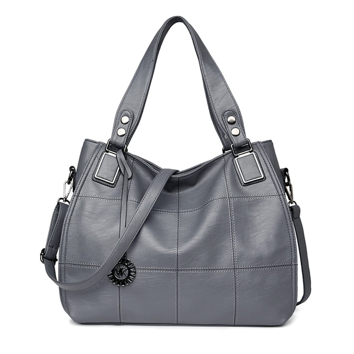 Sacmill Grosse Damenhandtasche PU Leder Schultertasche Taschen Tote Henkeltasche für Frauen Grau, Gr