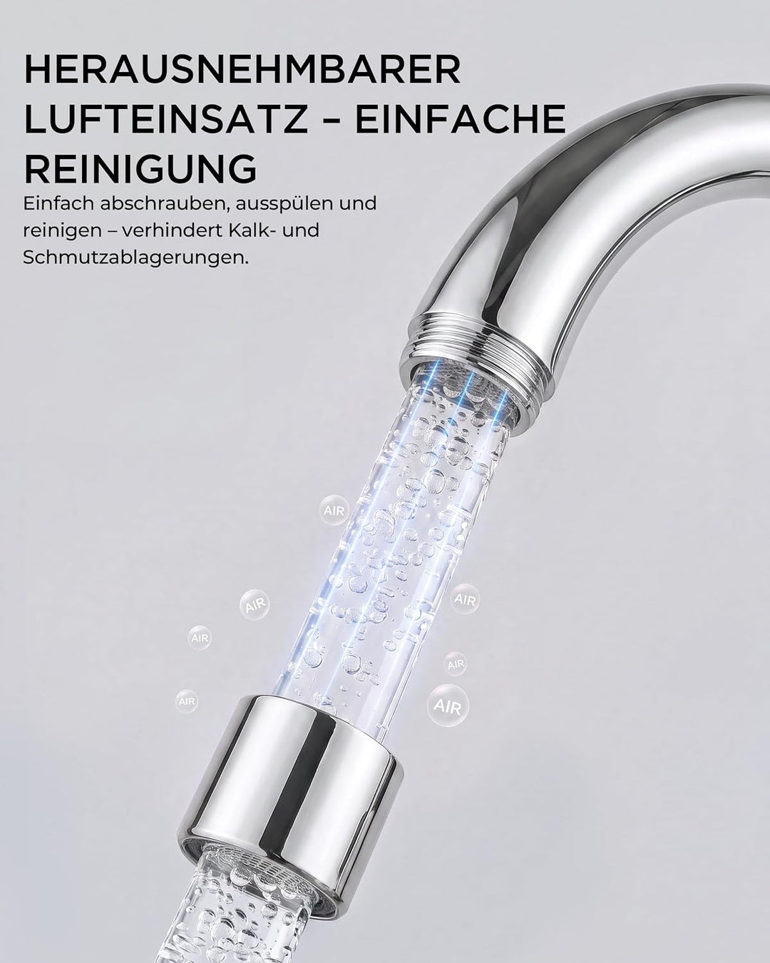 FORIOUS Küchenarmatur, Wasserhahn Küche Mischbatterie, 360° Schwenkbar, Heiss und Kaltwasserregelung