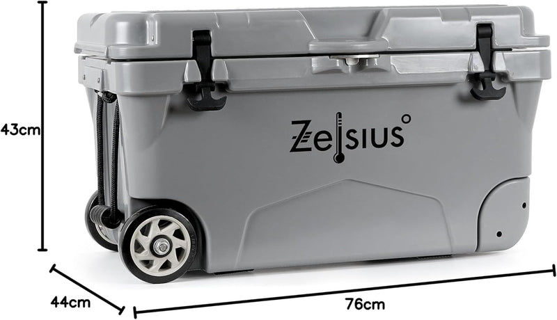 Zelsius Kühlbox 50 Liter mit Räder | Coolbox | Fahrbare Cooling Box ideal für Auto Camping Urlaub An