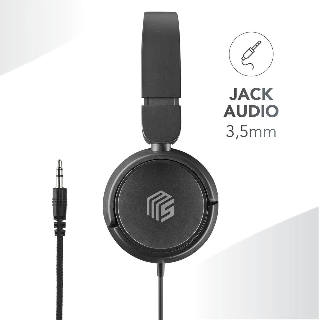 Music Sound | Bügelkopfhörer mit Kabel Over Ear Basic | On-Ear-Kopfhörer Faltbarer Kopfbügel mit 1,2