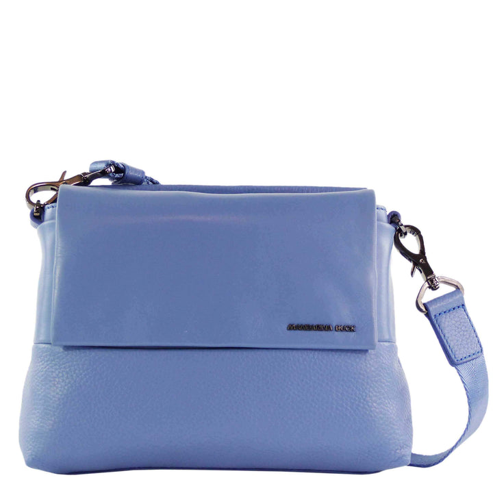 Mandarina Duck Damen Athena Tracolla Leder Umhängetasche Blau