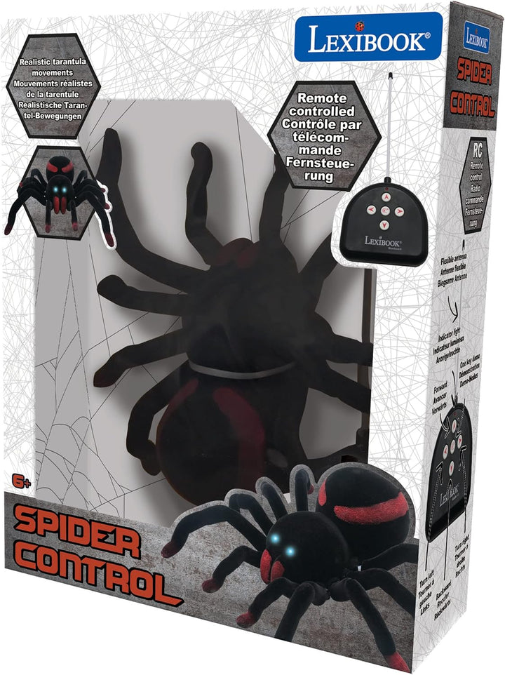 Lexibook, Ferngesteuerte realistische Tarantel/Spinne, 8 haarige Beine, 2 Mandibeln, Lichteffekte in