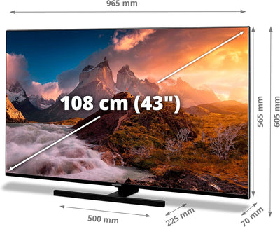 MEDION X14323 (MD 30960) 108 cm (43 Zoll) QLED Fernseher (Smart TV, 4K, Dolby Vision HDR, Dolby Atmo