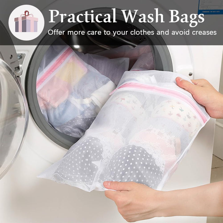 4Pcs Mesh Falten Wäschekörbe, 75L grosse Pop-up Wäsche Hamper Bins zusammenklappbar mit Griffen und