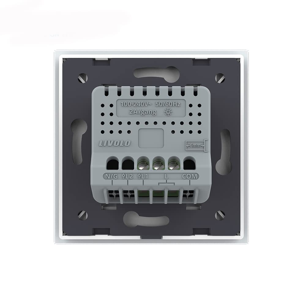 Livolo dimmbarer Wechselschalter Kreuzschalter Dimmer Lichtschalter mit Glasblende in Weiss