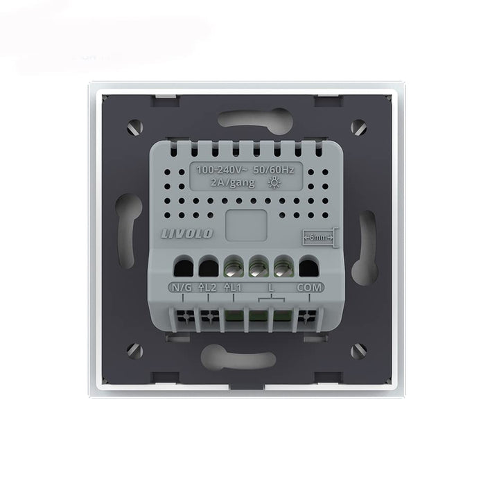 Livolo dimmbarer Wechselschalter Kreuzschalter Dimmer Lichtschalter mit Glasblende in Weiss