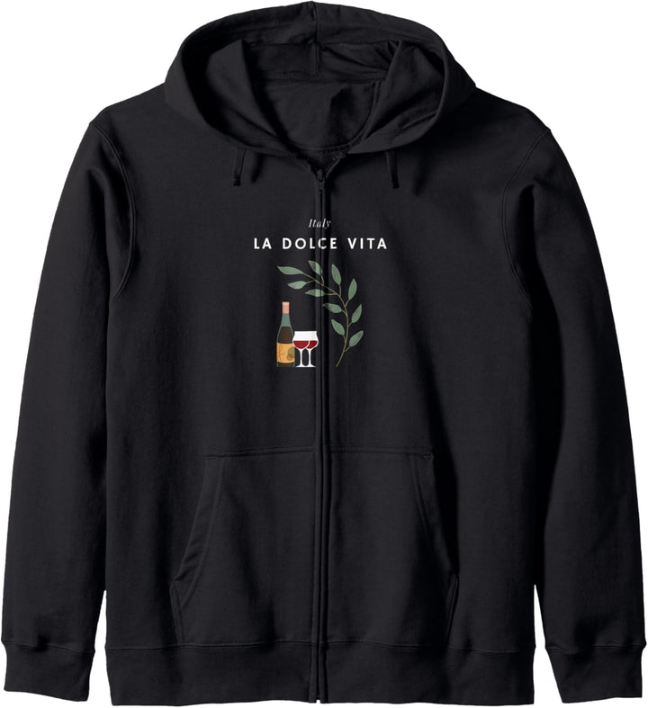 La Dolce Vita, Italy, Italien, Lorbeer, Vino, Wein Kapuzenjacke