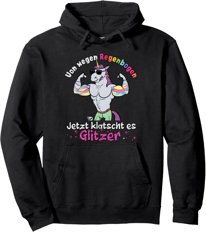 bodybuilding Einhorn, jetzt klatscht es, lustiges Regenbogen Pullover Hoodie