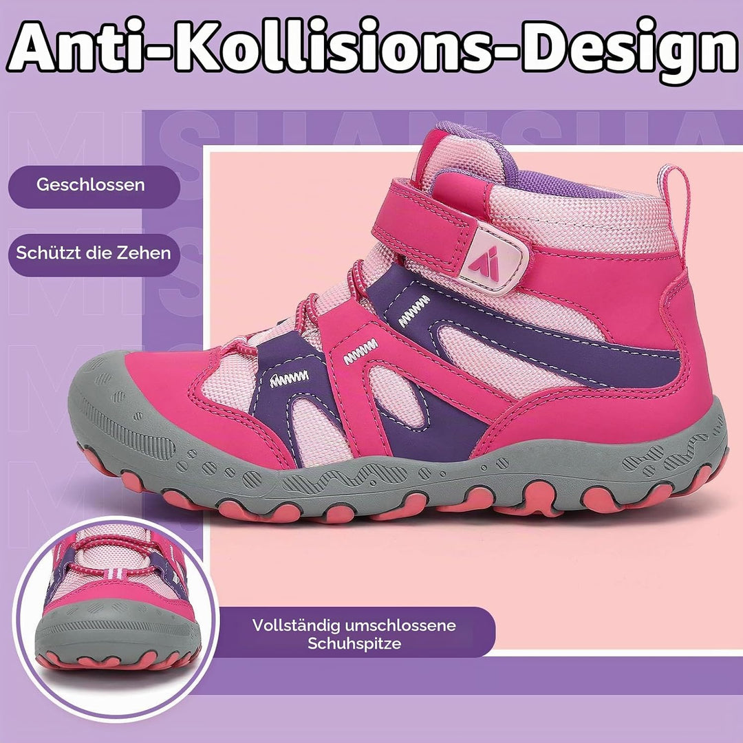 Mishansha Kinder Wanderschuhe Trekkingschuhe Mädchen Leicht rutschfest Outdoorschuhe Turnschuhe Gr.2