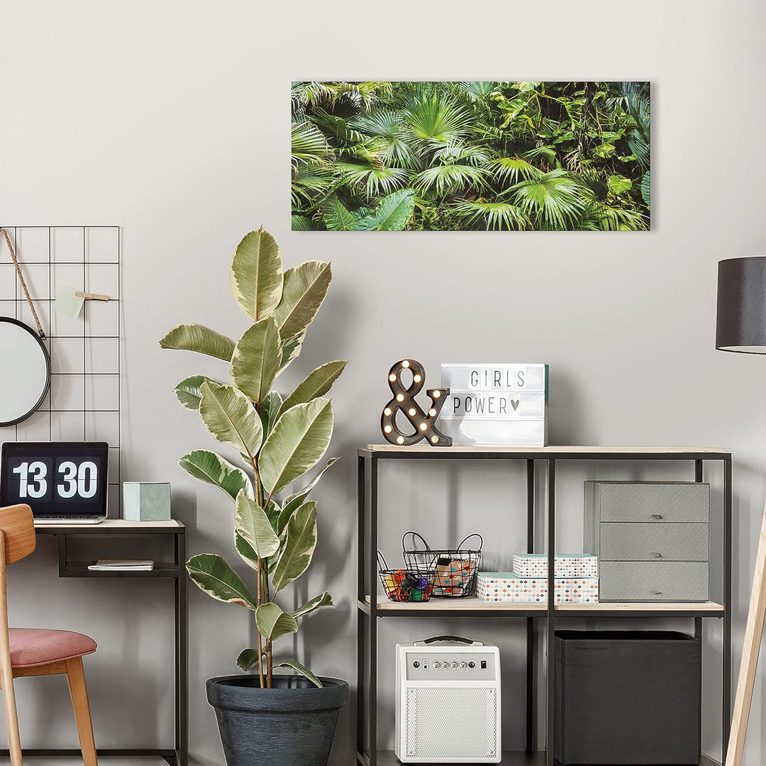 Glasbild Wald Dschungel Natur Pflanzen Landschaft 125x50 cm Modern Glasbilder Wohnzimmer Schlafzimme