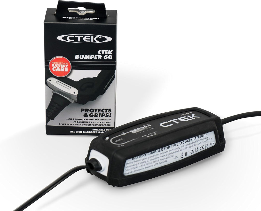 CTEK 5.0 Polar, Batterieladegerät 12V 5A,Für Extreme Kälte & Protect Bumper: Rutschfester Gummischut