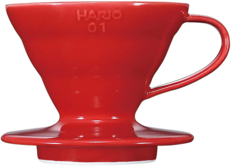 HARIO VDCR-01R V60 Transparenter Kaffee-Tropfer 01 Keramik Rot Kaffee-Tropfer für 1-2 Tassen Rot/Aus