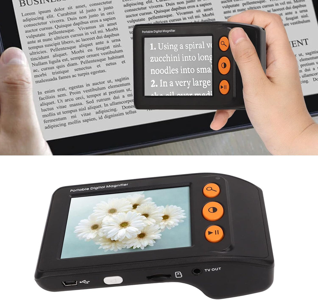 Digitale Videolupe, Hand-Digital-Videolupe Mit 3,5-Zoll-LCD, 2- Bis 25-fachem Zoom Für Verbesserte L
