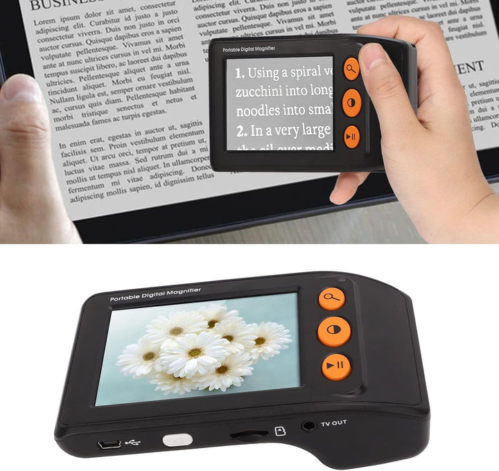 Digitale Videolupe, Hand-Digital-Videolupe Mit 3,5-Zoll-LCD, 2- Bis 25-fachem Zoom Für Verbesserte L