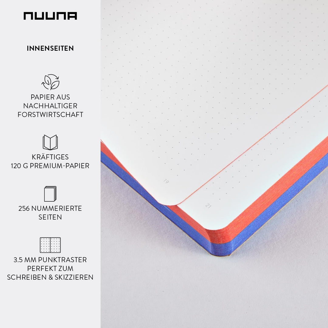 Nuuna Notizbuch A5+ | Graphic L - Yes - No | Dotted Journal | 3,5mm Punktraster | 256 nummerierte Se